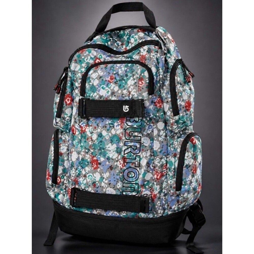 Burton Distortion 29L Backpack Floral Chambray School Skate Snowboarding EUC